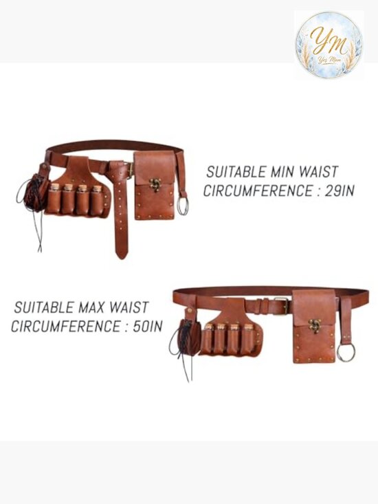 Renaissance Belt Pouch Set with Potion Bottle, Fanny Pack, Coin Purse main image 4